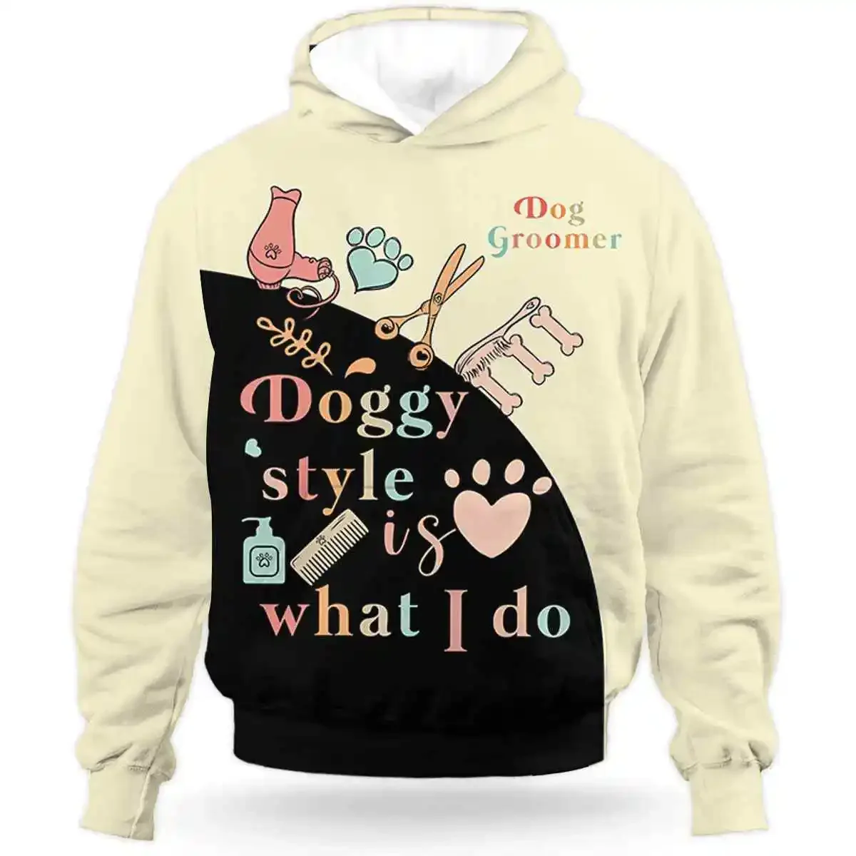 HX Dog Groomer Hoodies Retro Doggy Style Is What I Do 3D Printed Hoodie Sweatshirts Casual Men Women Clothing Dropshipping
