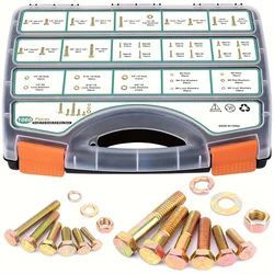 1060PCS SAE & Metric Bolts Nuts Assortment Kit 1/4-20 5/16-18 3/8-16 and M6 M5 M4 Heavy Duty Assorted Hex Bolts Washers Nuts