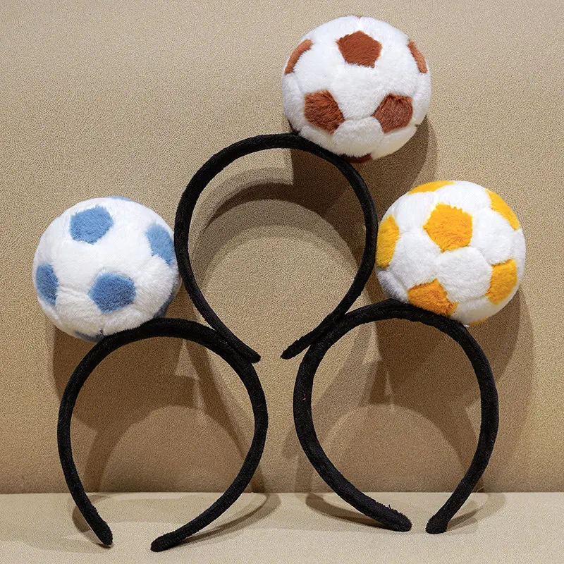 New Soccer Football Head Band Cheerleaders Tournament Headwear Plush Stuffed Toys Sports Fans Team Hair Accessories Party Gift