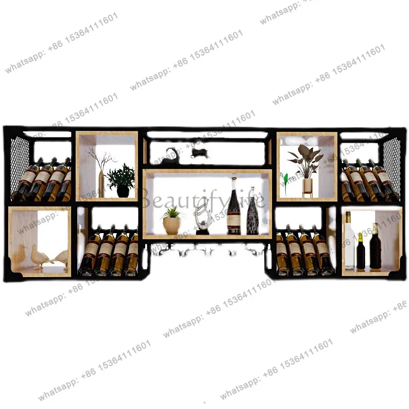 

Wall Mounted Shelf Display Cabinet Nordic Restaurant Liquor Wine Alcohol Cabinets Space Saver Accent Angolo Bar Bar Furniture