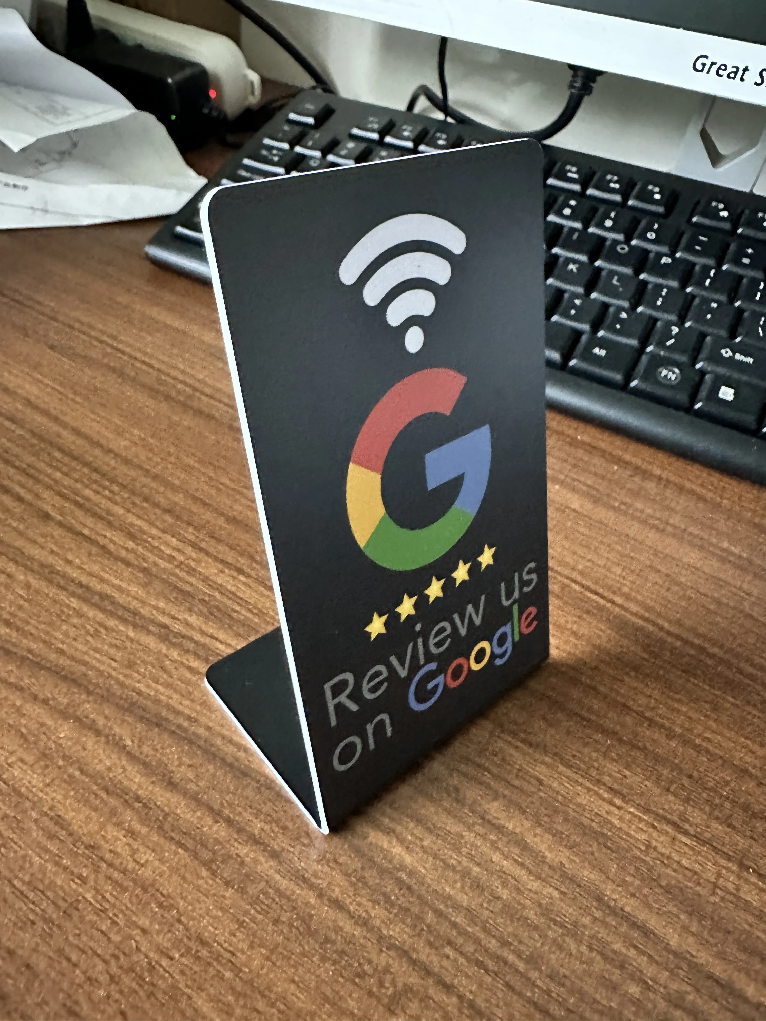 NFC 215 Programmable Google Review Acrylic Stickers Card NFC Station Table 13.56Mhz Waterproof NFC Stand Google Review Card