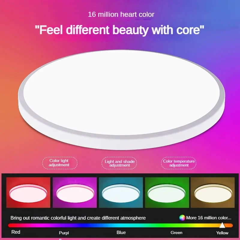 2025 Modern Minimalist RGBCW Full-color Dimming and Color Adjustment Ceiling Lights Support Intelligent Graffiti APP Bluetooth V