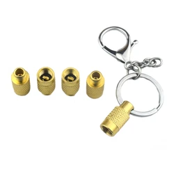 4pcs Tire Deflator Kit Automatic Gold Accessories Portable Tyre Deflation Valve Tire Air Down Tool for Offroad Vehicles