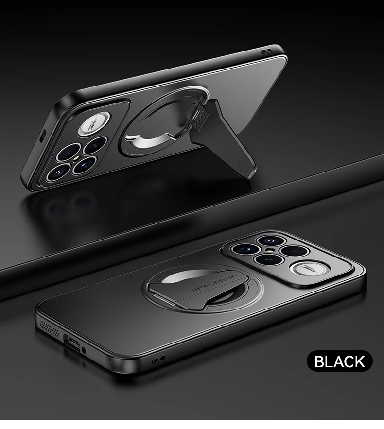 

Solid Color Phone Case For XiaoMi RedMi K90 Pro Max POCO F8 Pro Ultra Magnetic Holder PC Hard Shell Shockproof Back Cover