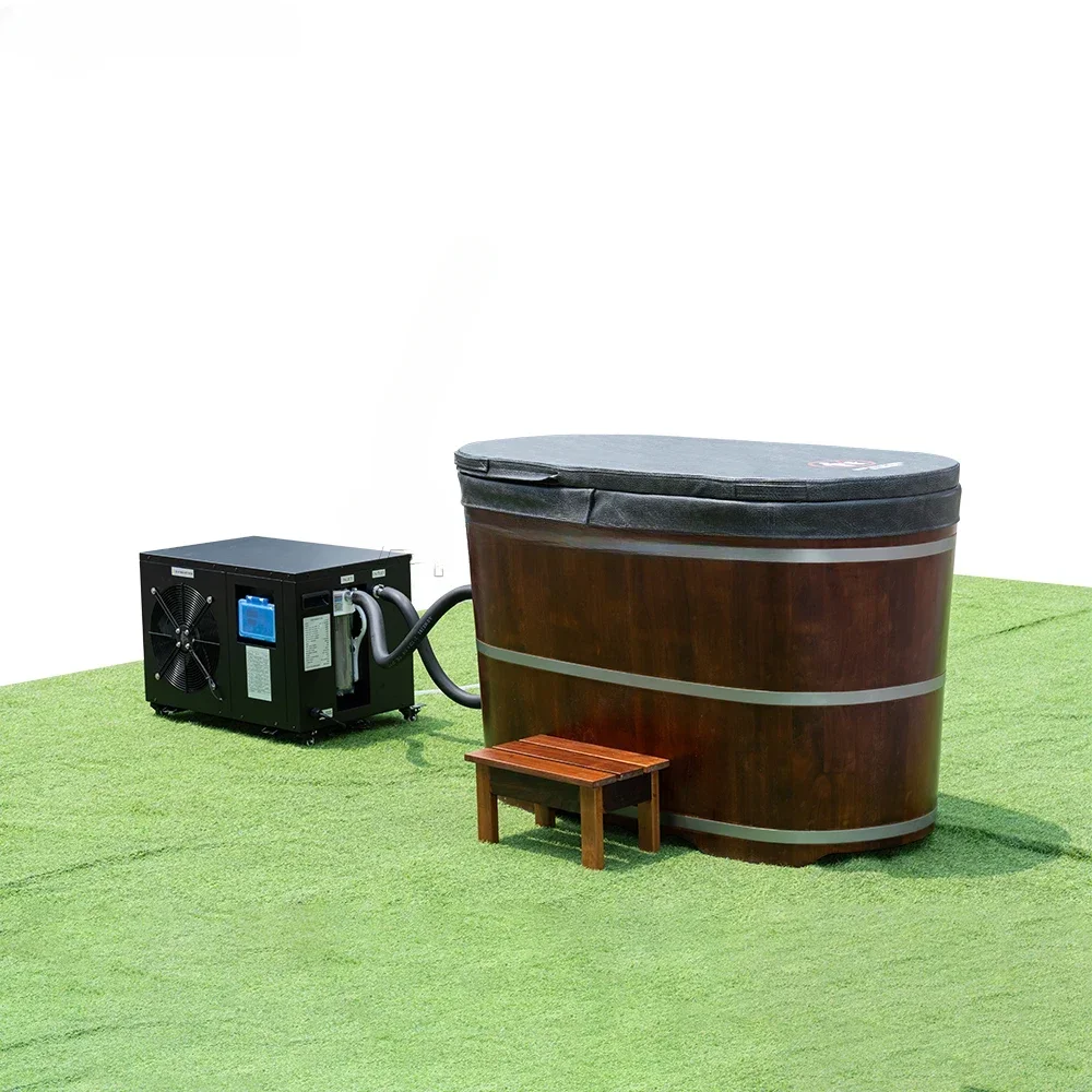 New Dtyle Rubber Wood Commercial Ice Bath Barrel Cold Plunge Tub Wood Optional