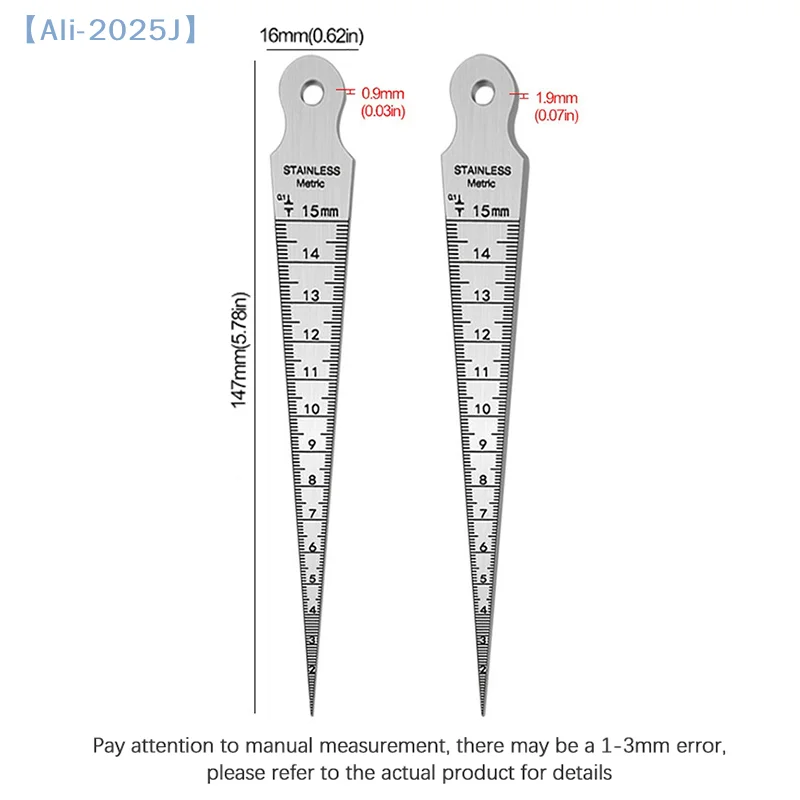 1Pcs 1-15mm Stainless Steel Taper Gauge Feeler Inner Diameter Ruler Hole Measuring Tool For Taper Aperture Scale