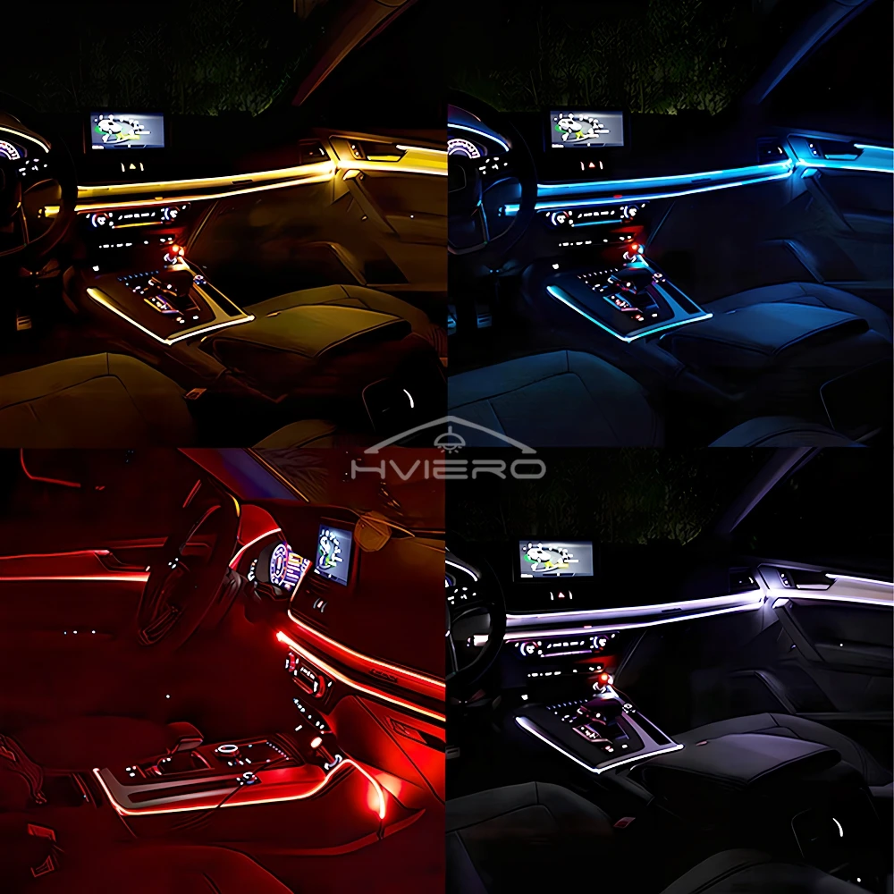 1M/2M/3M/5M Cars Interior Lighting LED Strip Decoration Garland Wire Rope Tube Line Flexible Neon Lights Bar USB Drive