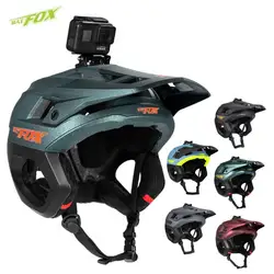 BATFOX New 3/4 Bicycle Helmet Mtb Half Helmet Mountain Bike Race Integrated Ear Protection Off-Road Cycling Helmet BMX Armor