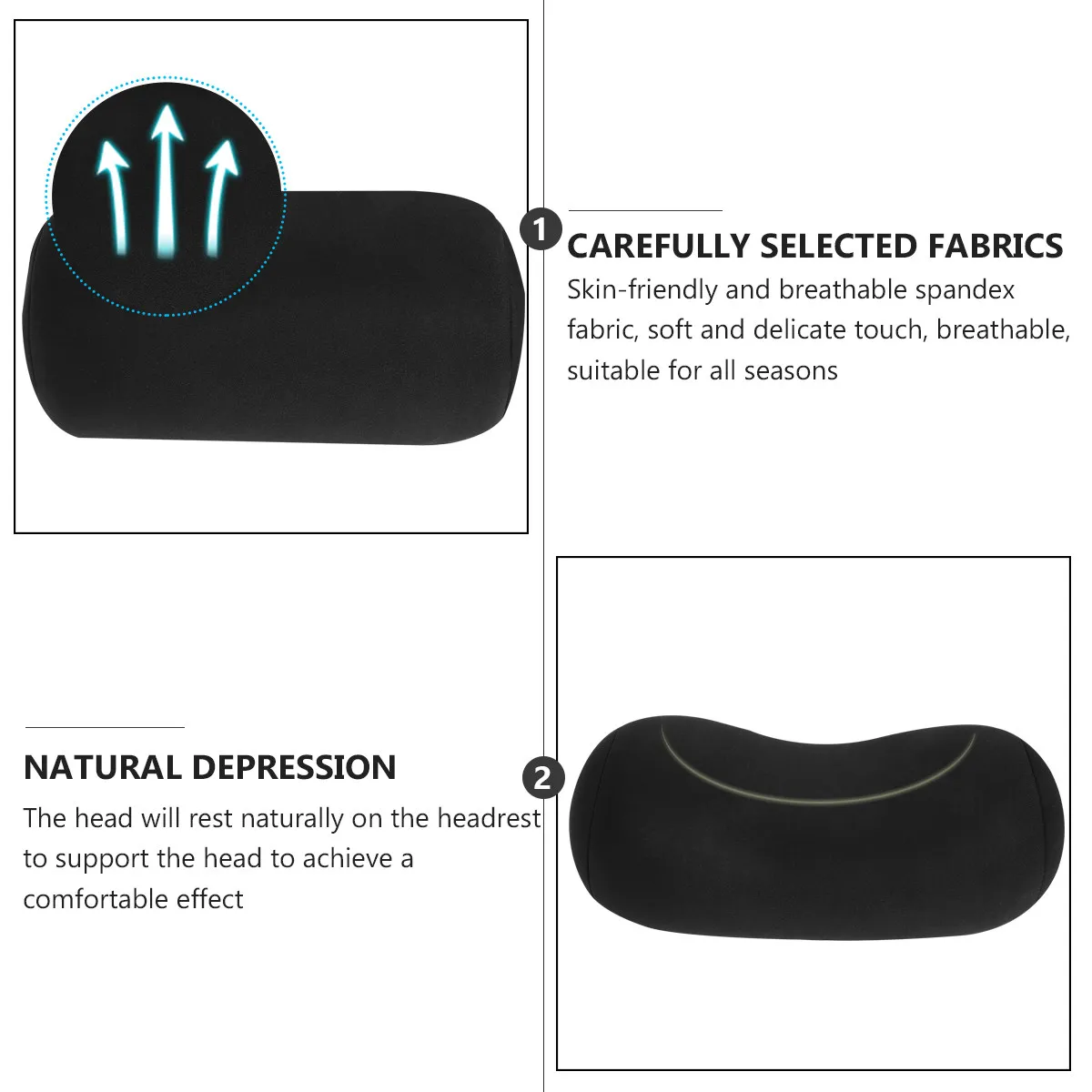 2Pcs Adorable Cylinder Neck Pillow Pure-Color Travel Back Cushion Soft Stuffed Pillow Cylinder Toy Adorable Cushion