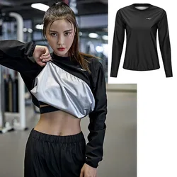 Plus Size Sauna Suit Women's/Men's Anti Rip Sweat Suits Gym Boxing Workout Jackets Fitness Shirt/Capris Loose Fit T-shirt