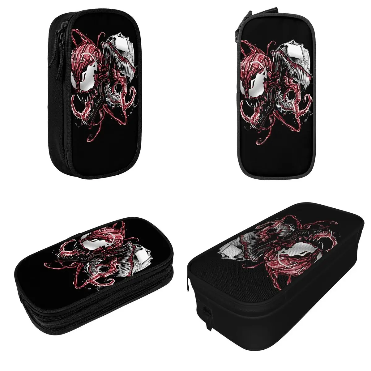 Comics Venom And Carnage Split Villain Portrait Pencil Cases Pen Box Bag Girls Boys School Supplies Gifts Pencilcases