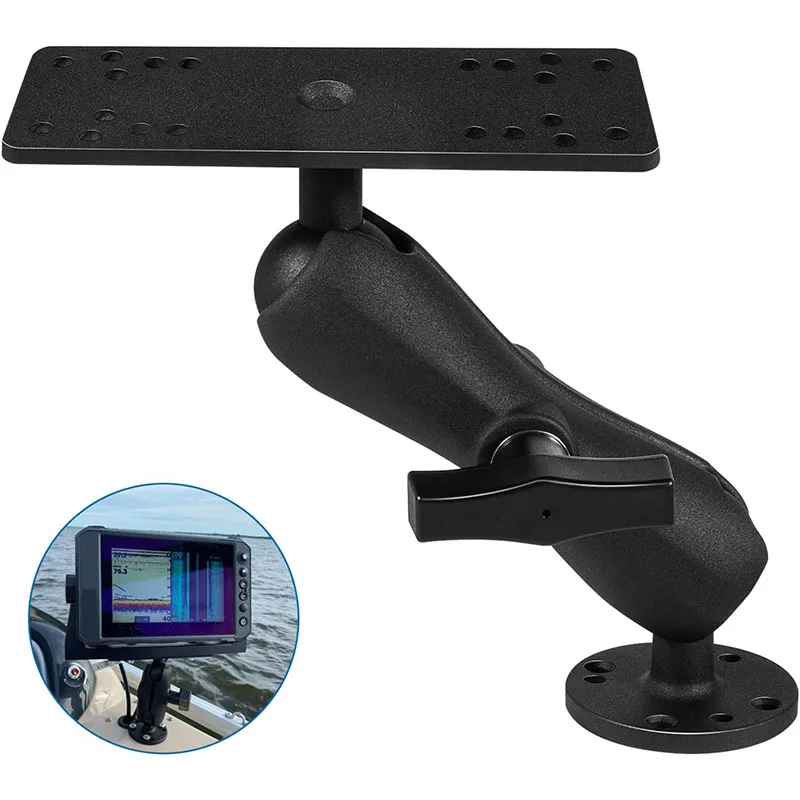 

Aluminum Fish Finder Mount with 1.5" / C Size Ball, 360° Rotation, Fits for Garmin, Lowrance, Humminbird, and More