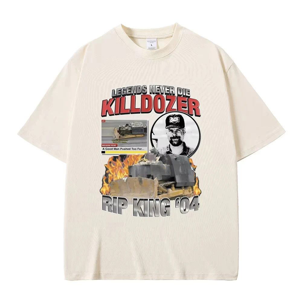 Camisetas Legends Never Die Killdozer para hombre y mujer, camiseta informal de manga corta de gran tamaño, camiseta gótica Vintage para hombre, camisetas de algodón puro