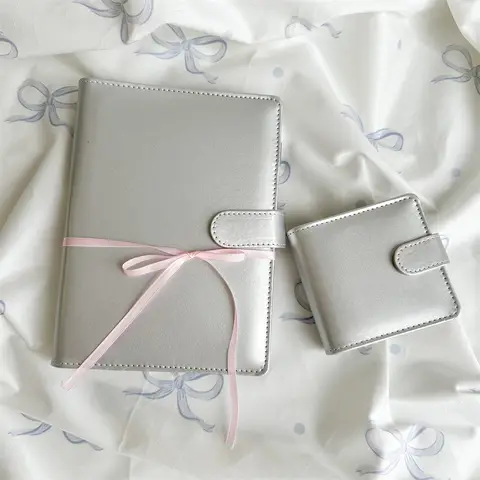 A5 A6 A8 SliverGold PU DIY Binder Notebook Cover Diary Agenda Planning Paper Cover School Stationery
