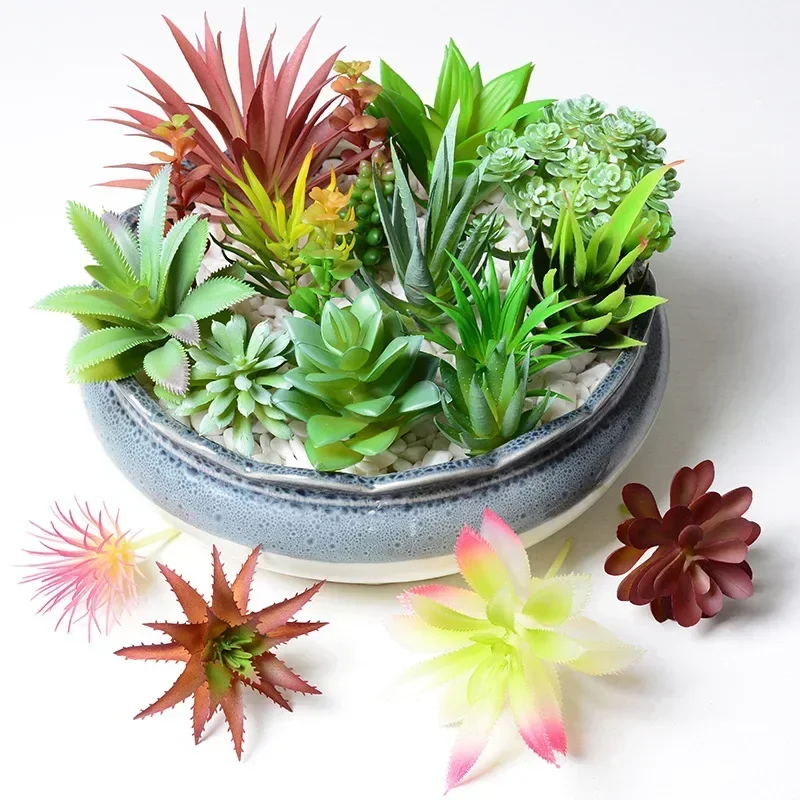 10/20 Stück Gemischte Künstliche Sukkulenten aus PVC für Haus, Garten, Schreibtisch und Bonsai-Dekoration – Detail 5