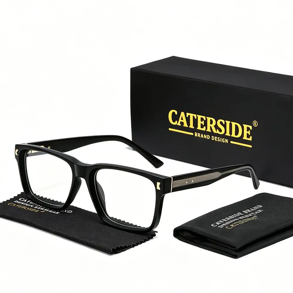 CATERSIDE Fashion Square Brillenhalter für Herren, Retro, Anti-Blaulicht, Computer-Brillenhalter, dekorative Brillen für Damen – Detail 6