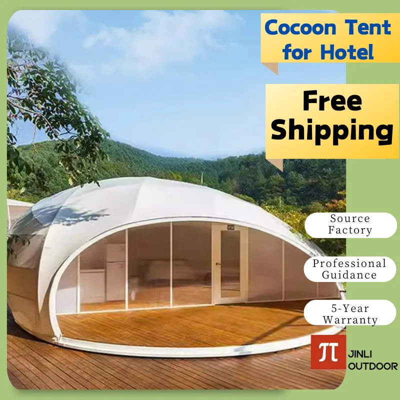 Dauwdruppelvormige coconent Shell Geodetische PVDF Iglo Dome voor Glamping Safari Resort Commerciële evenementen en kamperen