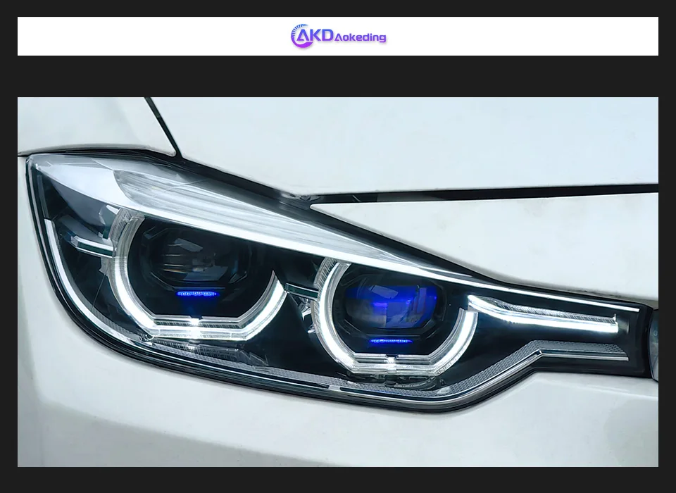 AKD Car Lights for BMW F30 LED Headlight Projector Lens 2012-2019 F31 F35 3 Series 320i 325i DRL AngelEye Automotive Accessories