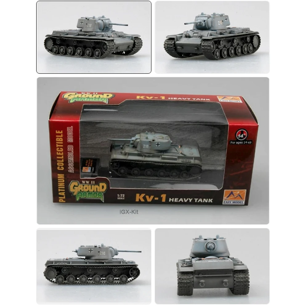 

Easymodel 36293 1/72 Scale German Army KV-1 1941 Captured Heavy Tank Assembled Finished Military Model Static Plastic Collection