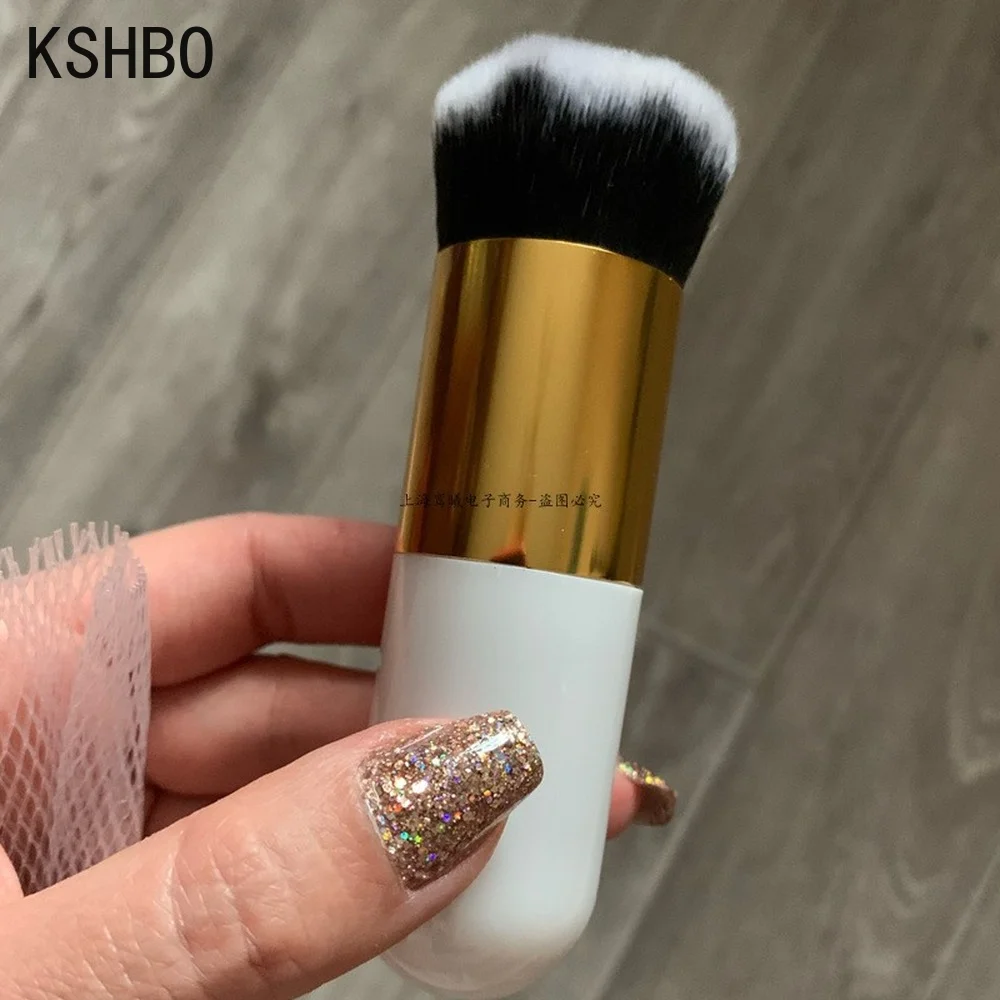 KSHBO 1pcs New Chubby Pier Foundation Brush Flat Cream Makeup Brushes Professional Cosmetic Make-up Brush Tools