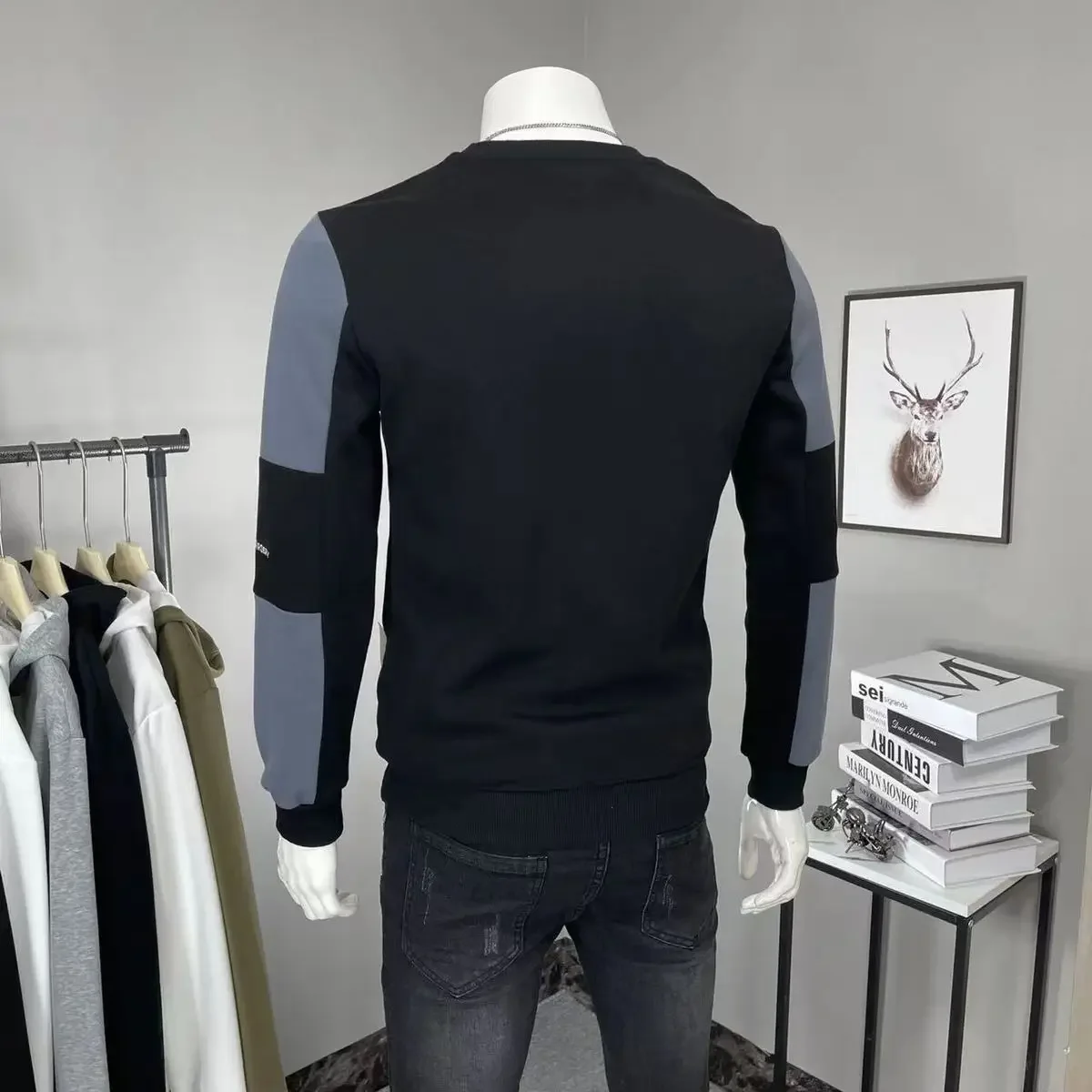 Tight Slim Fit Men's T-shirts Spring Sweatshirt New Bulk Emo Sale Tee Aesthetic Xl High Quality Male Pullover Long Sleeve Brand