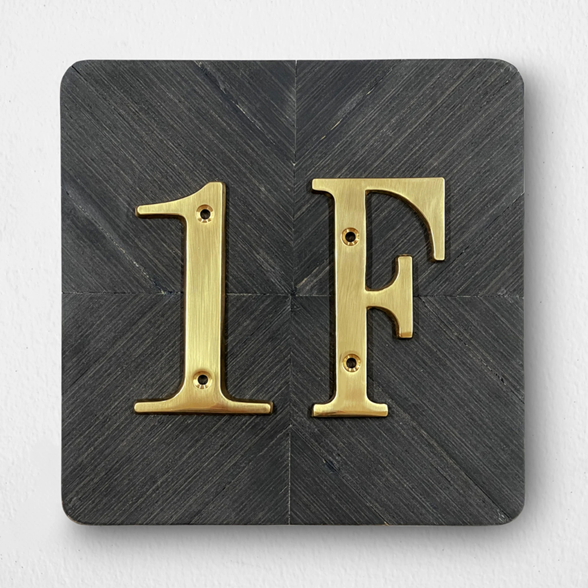 1pc 101mm Brass House Number Outdoor 4 inch Metal Letter Apartment Door Number Mailbox Address Sign #0-9 With Screws
