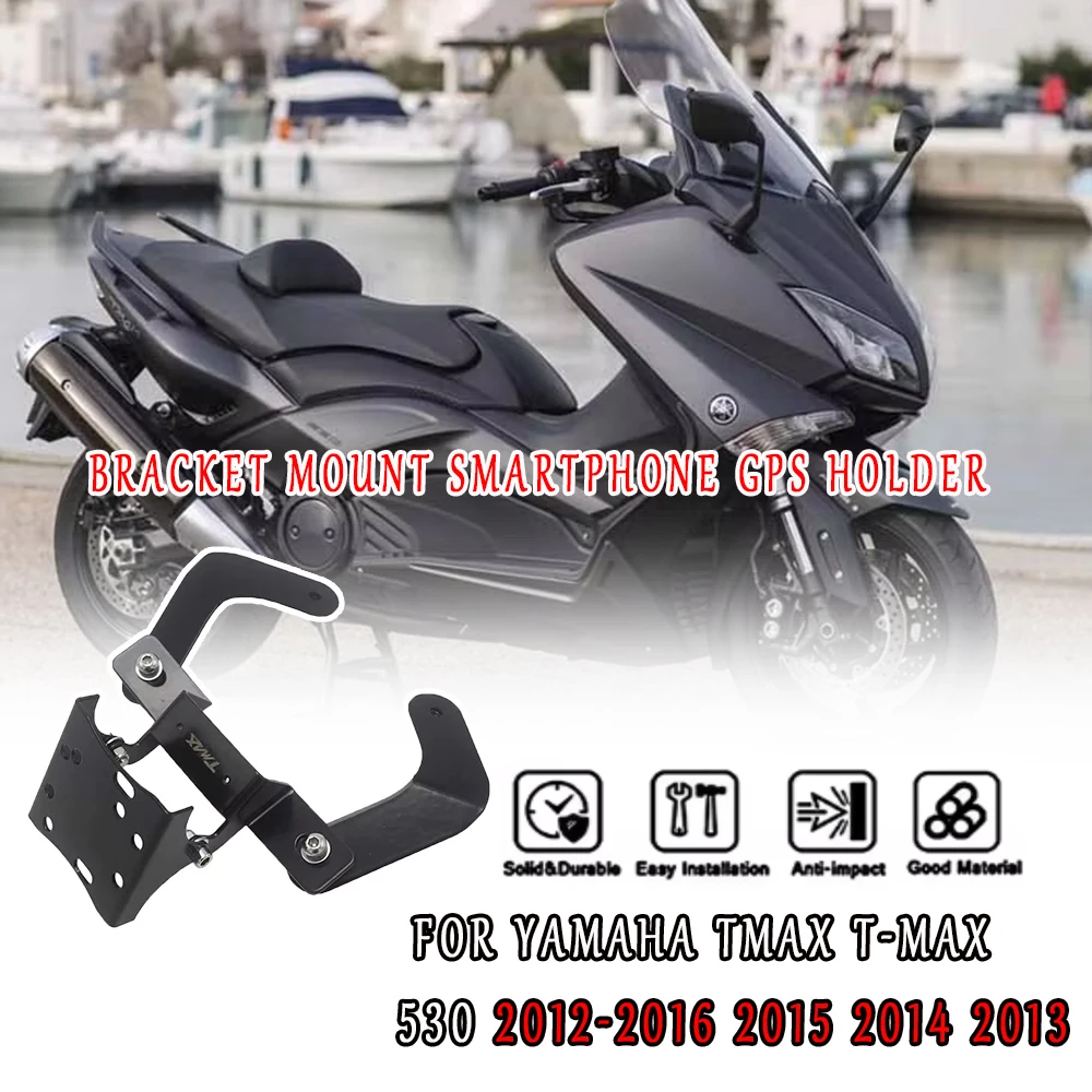 

Подходит для установки кронштейна лобового стекла Yamaha TMAX T-MAX 530, GPS-кронштейн для смартфона 2012-2016 2015 2014 2013