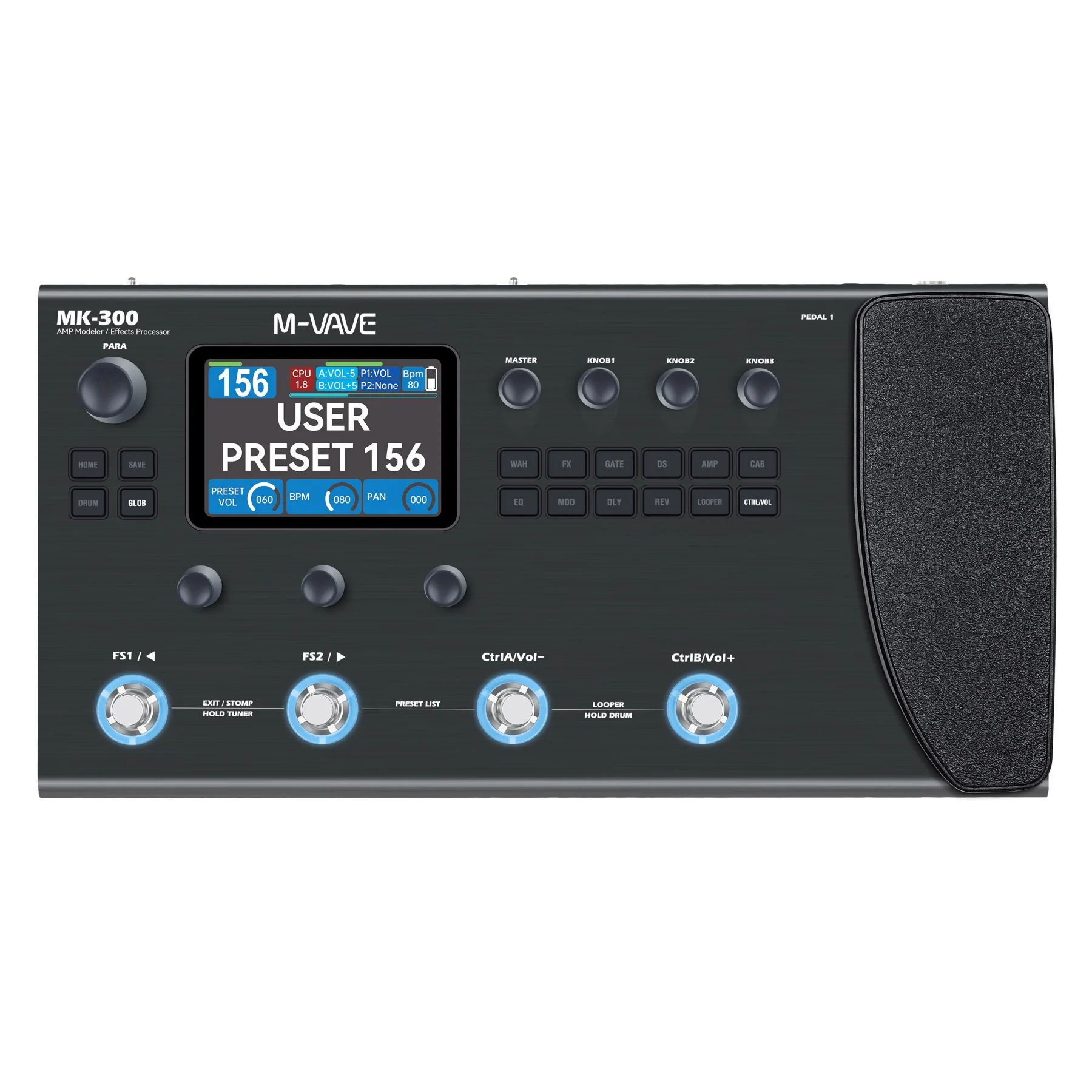 M-VAVE MK-300 ギター/ベース用マルチエフェクターペダル ANN