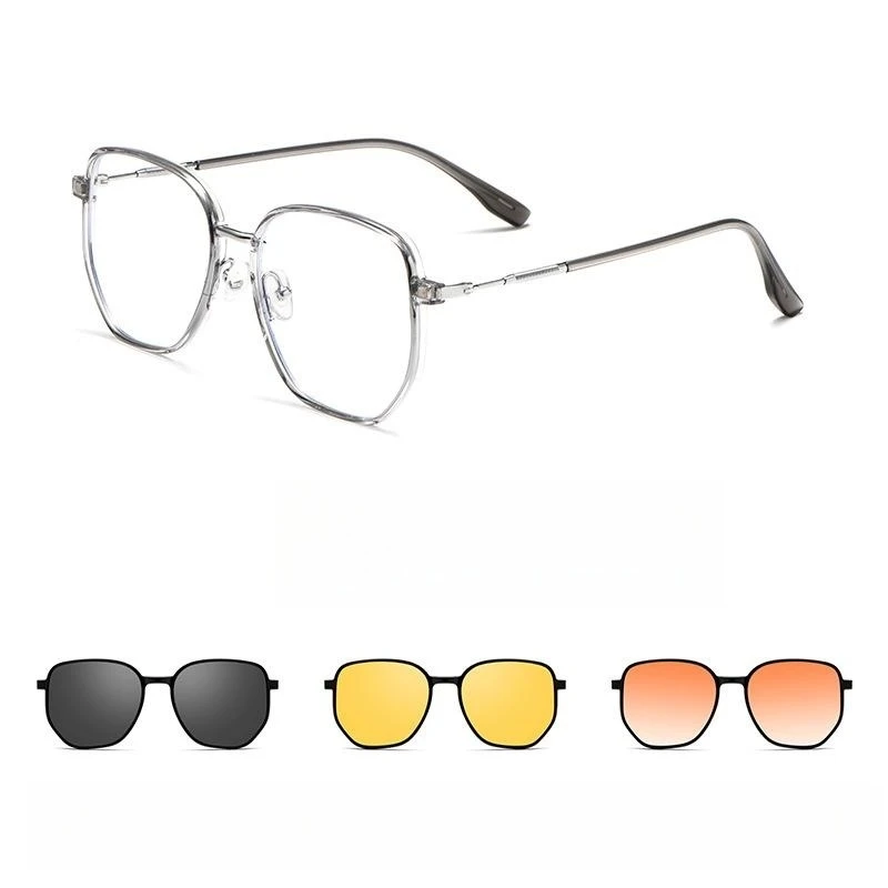 FIRADA Fashion Design Eyeglasses 2023 Vintage Square Polarized Magnet Eyewear Prescription Glasses Frame For Men Women TP18147Y