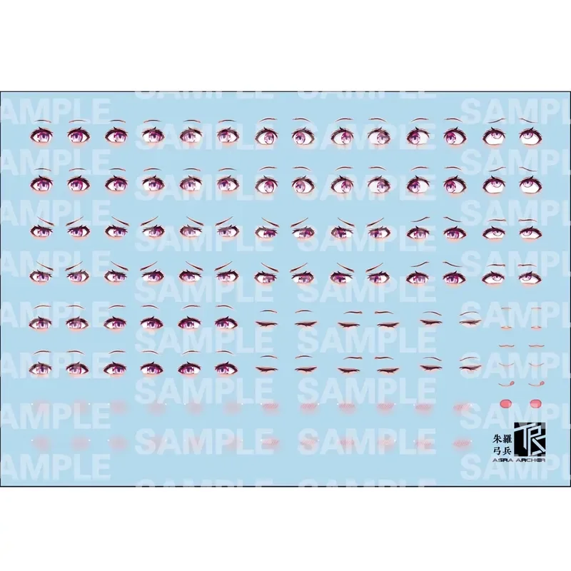 Sanhong Field Zhuro Archer Primary Color Eyes Expression Muse Device Machine Girl Model Water Sticker