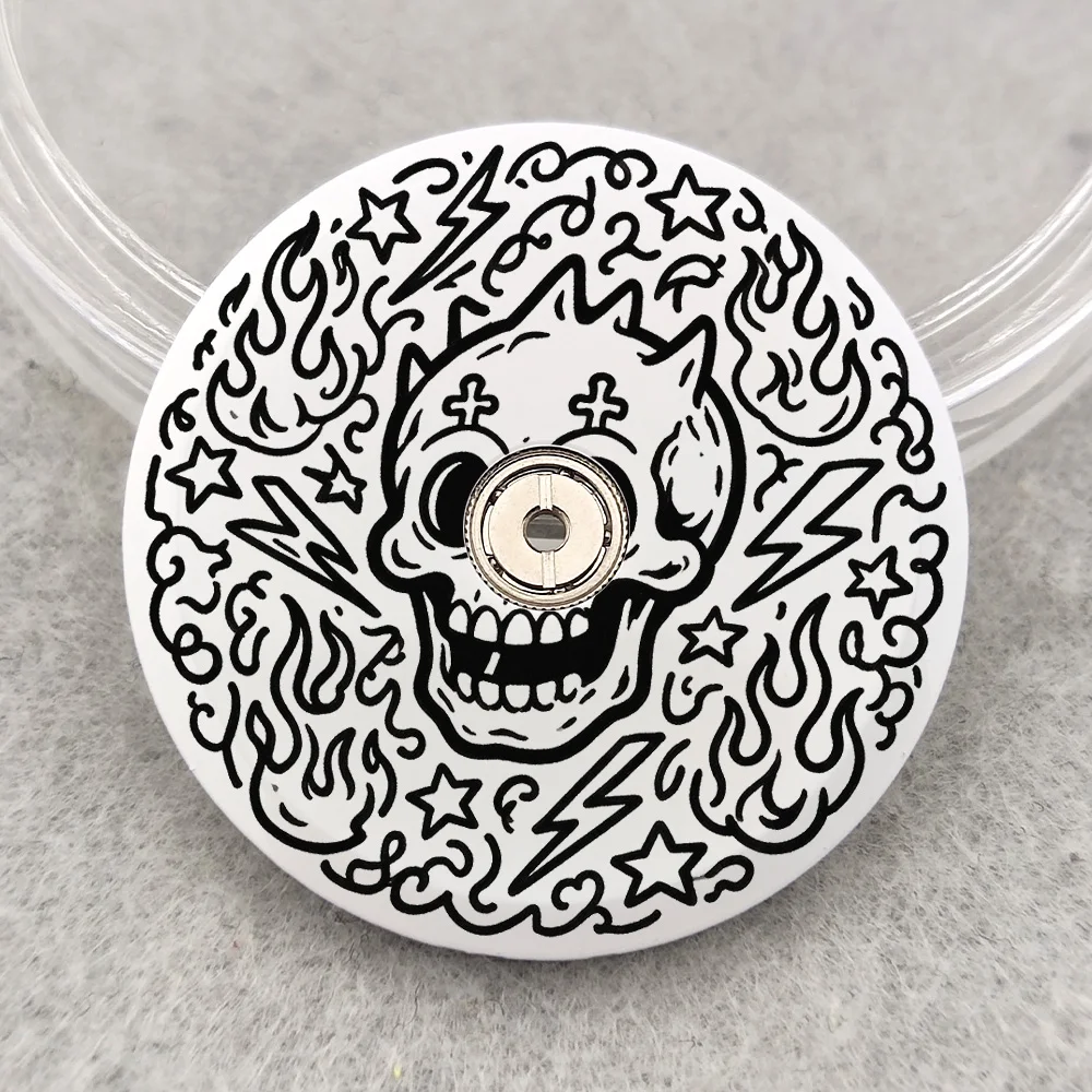 NH35 Oscillating Weight Rotors Black Retro Graffiti Pattern Metal Rotors Fit NH35/36 4R Movement Replacement Parts Custom Rotors