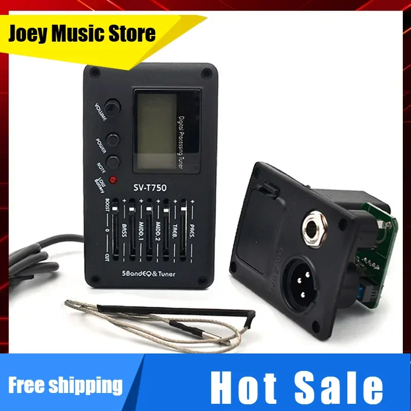 

SV-T750 5 Band Acoustic Guitar Bass EQ Preamp with Tuner Guitar Pickup
