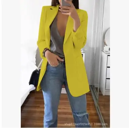 2026 Women's New Fashion Trend High Quality Versatile Solid Color Comfortable Temperament Lapel Slim Cardigan Blazer for Women