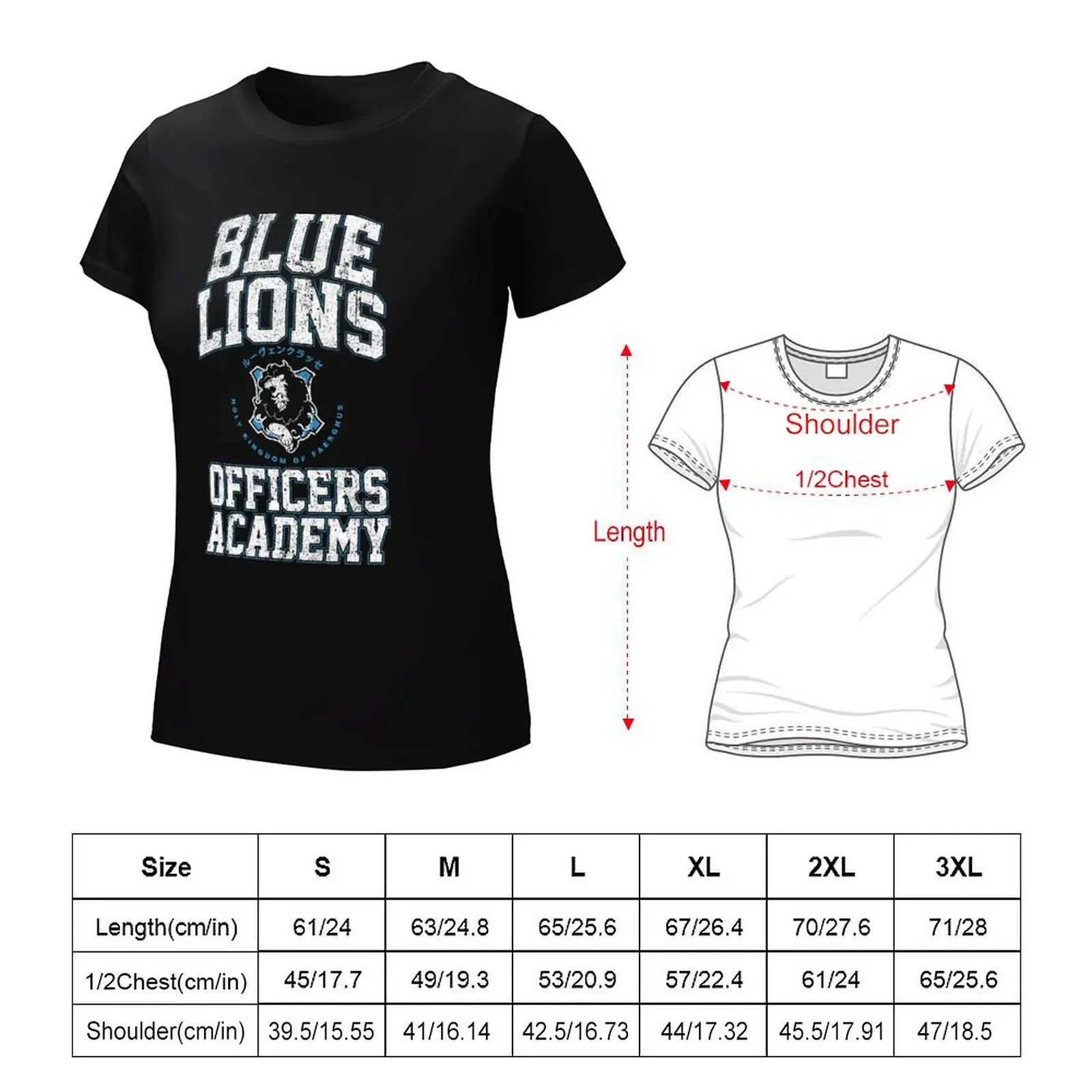 Blue Lions Officers Academy T-Shirt Female clothing cute tops funny cute clothes t shirts for Women graphic