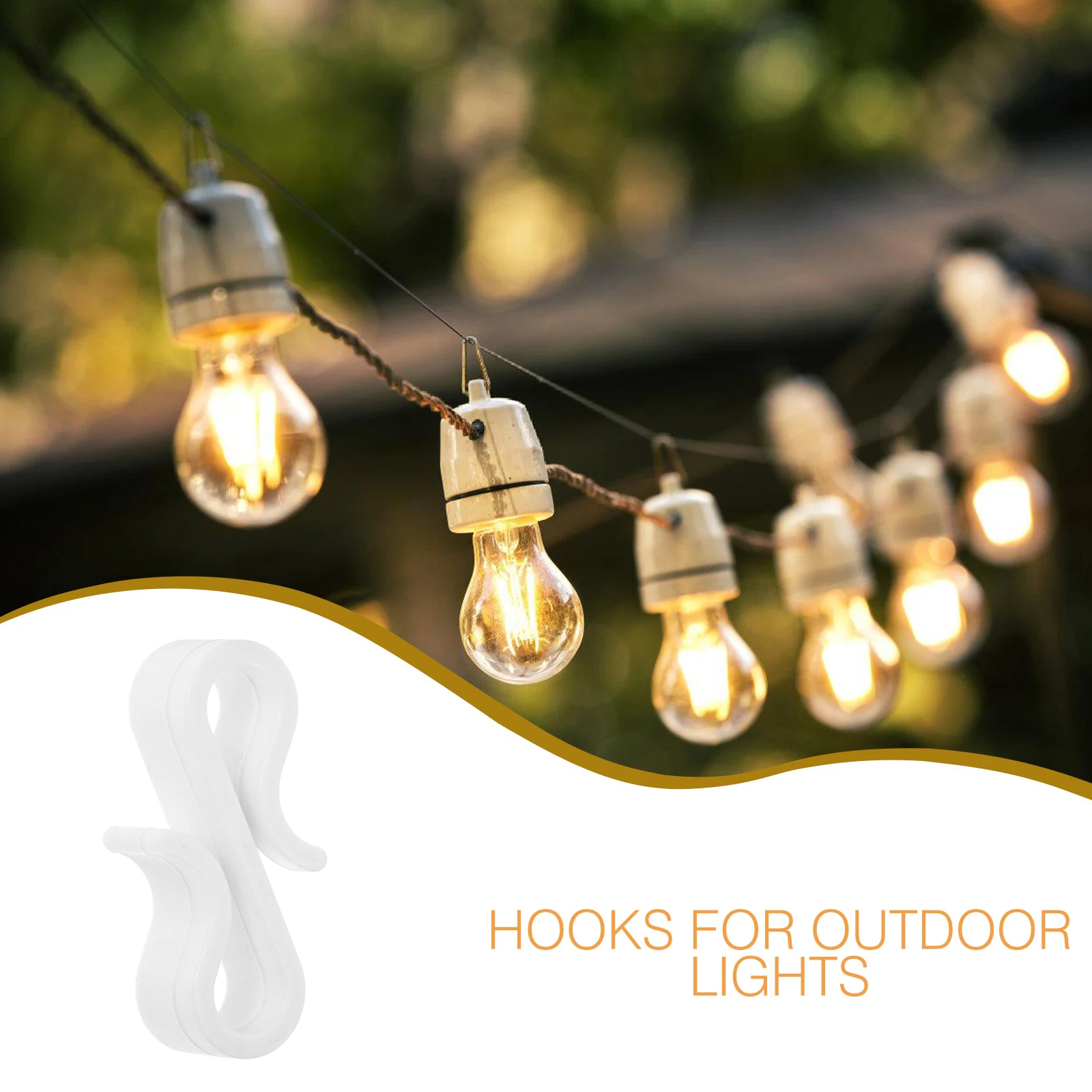 

50Pcs Plastic Gutter Hooks S-Shaped Weatherproof Clips for Hanging Outdoor Lights Christmas Light Hangers Holiday Decoration