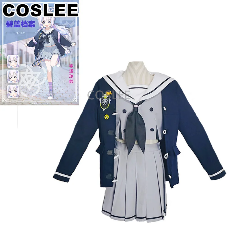 

COSLEE Blue Archive Uzawa Reisa Performance Uniform Cosplay Costume Game Suit Role Play Halloween Party Outfit Women Customized