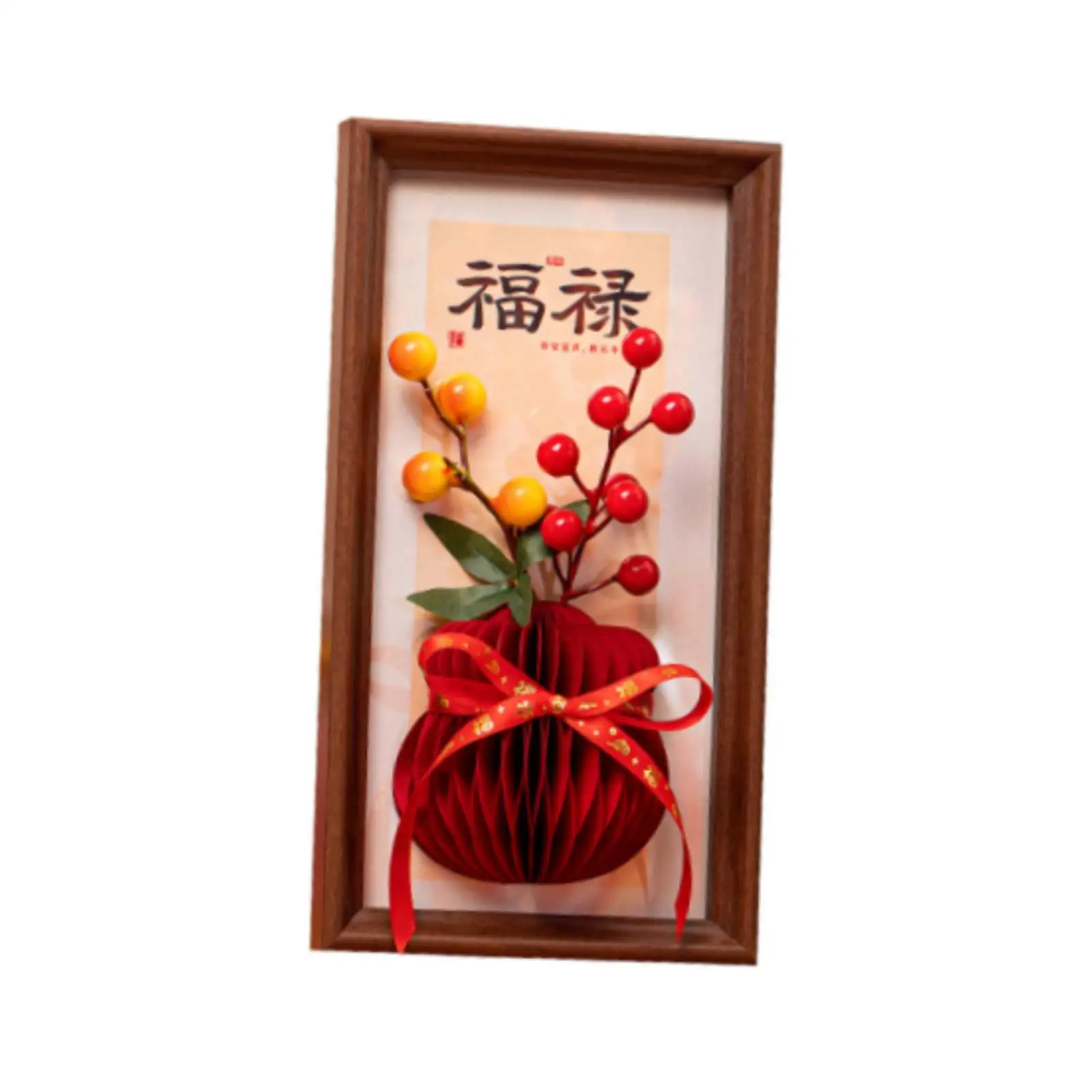 Chinese New Year Print Desktop and Wall Versatile Display Picture Frame Spring Festival Photo Frame for Table Mantel Living Room