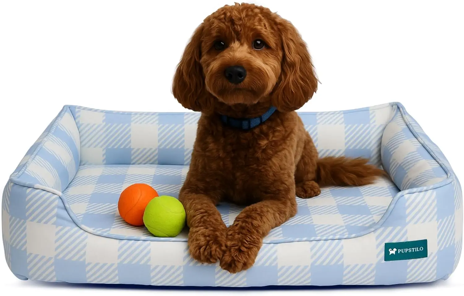 

Orthopedic Bolster Dog Bed – CertiPUR-US Foam, Recycled Polyester Canvas, Washable Cover, Anti-Slip Bottom, Medium, Lig