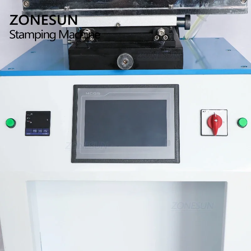 ZONESUN ZY-819R Press Simulator Cursived surface Stamping Machine leather LOGO Creasing machine name card stamping machine