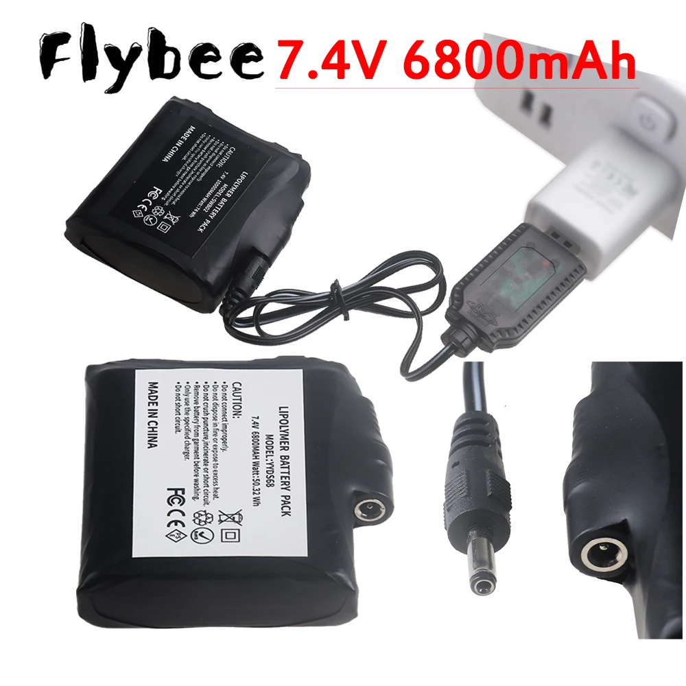 

Winter Heated Socks Batteries 7.4V 6800mah Li-Polymer Battery Packs For Warm Gloves Clothes Hat Charger Power Bank