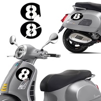 Number Stickers Decor Motorcycle Racing Body 3M Decal Stickers for Vespa Piaggio Series II Sei 6 Giorni GTS GTV250 125 300