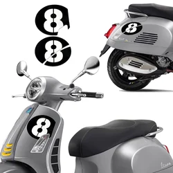 Number Stickers Decor Motorcycle Racing Body 3M Decal Stickers for Vespa Piaggio Series II Sei 6 Giorni GTS GTV250 125 300
