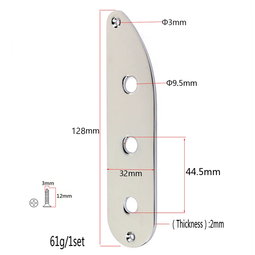 

Beveled Control Plate 3 Holes Electric Guitar Hardware Metal TL Smooth Edge Screw Holes Replacement Parts Durability High Grade