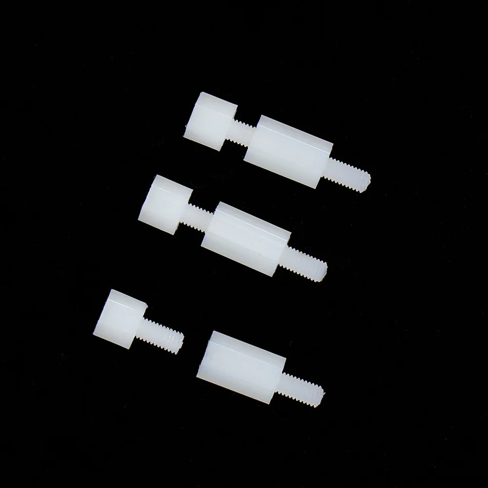 

670PCS Nylon hexagonal isolation column Electronic circuit board Spacer column Internal and external thread 18 Specifications