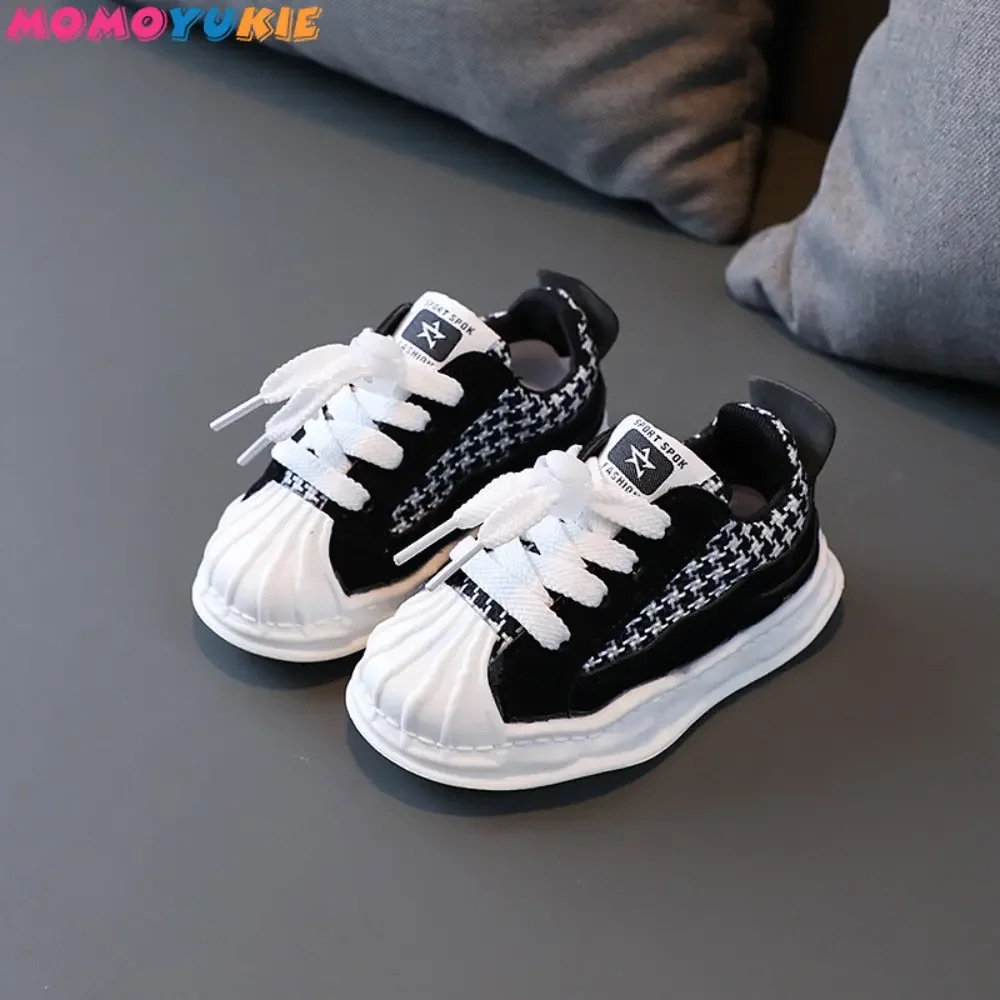 

Children's Shoes 2022 plaid Toddler Boys Girls Sport Shoes Shoelace Breathable Outdoor Tennis Fashion Kids Sneakers