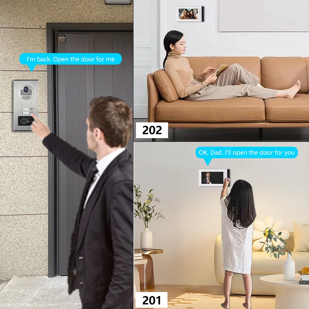 1080P Hd Gebouw Intercom Multi-Gebouw Video Intercom Appartement Prive Woning Intercom Telefoon Mobiele Detectie Monitor