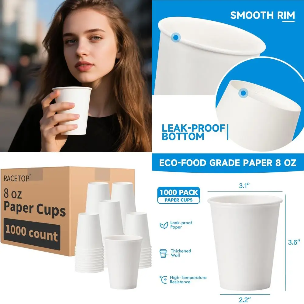 

100 упаковок одноразовых бумажных стаканчиков на 8 унций, идеально подходящих для вечеринок, домашнего и офисного использования.