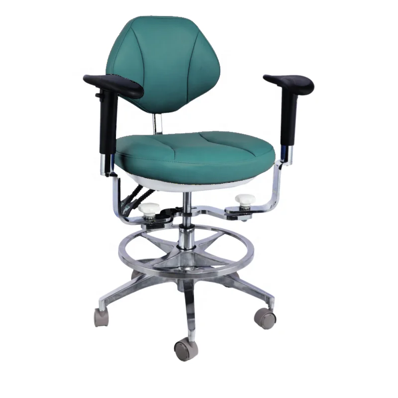 Dental Assistant Chair, Orange PU Leather Ergonomic Doctor Stool, Swivel Heavy Duty Casters, Medical Clinic Stool