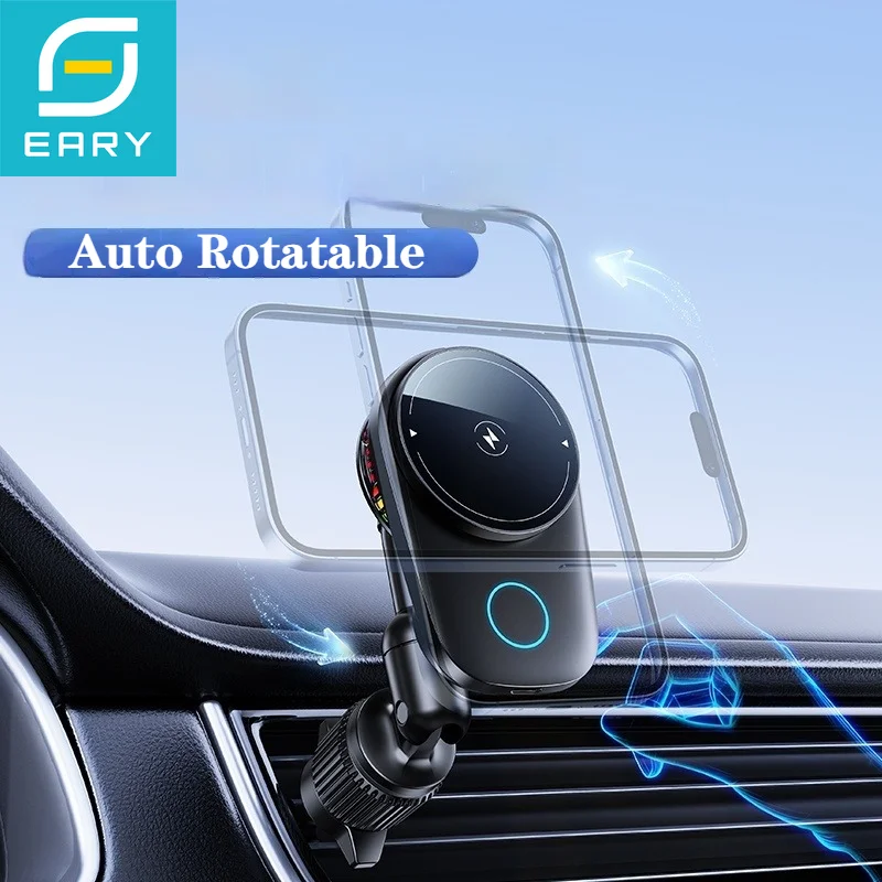 

Eary для iPhone 17 Pro Max 16 15 14 Беспроводное автомобильное зарядное устройство 15 Вт Автомобильный держатель для телефона Автомобильный кронштейн для Samsung S25 S24 S23 Xiaomi