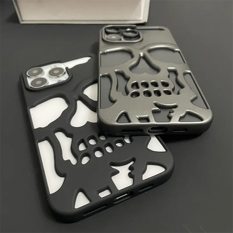 Coole Hohlraum-Wärmeableitungs-Handyhülle mit Totenkopf-Ghostface-Plattierung für iPhone 18 17 16 Pro Max 15 14 13, modische, schlanke Hülle – Detail 20